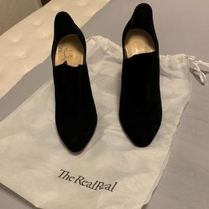 Christian Louboutin black suede booties